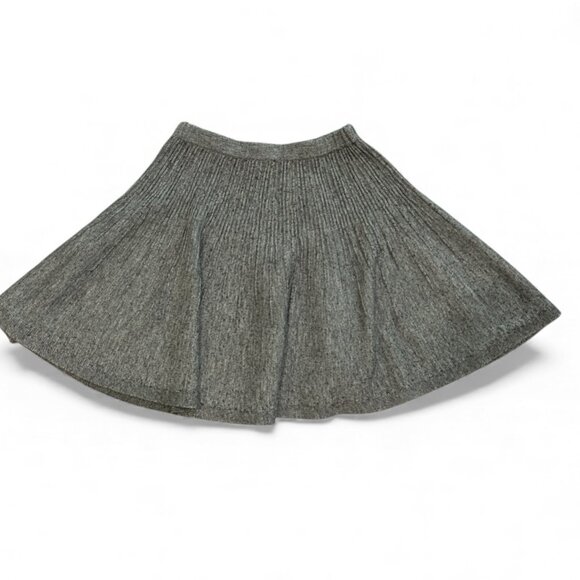 H&M Wool Blend Flared Mini Skirt Sz M Ribbed Twee Girlie Light Academia Twirl - Picture 1 of 5